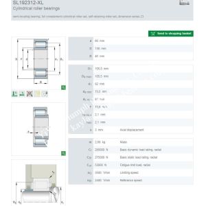 Buy cheap semi-locating INA Full complement cylindrical roller bearing SL192312-XL from wholesalers