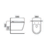 Buy cheap Smart Wall-Mounted Elongated Bowl Toilet Automatic Water Tank Embedded P-Trap Drainage Pattern Remote Control Full-Automatic from wholesalers