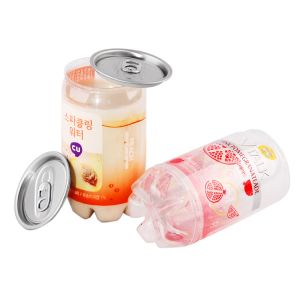 Buy cheap Transparent Plastic Soda Drink Can 350ml With Aluminum Lid from wholesalers