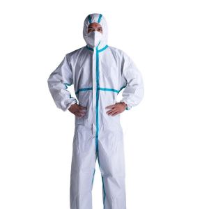 Buy cheap Microporous Safety Disposable Protective Coveralls / Isolation Suit CE FDA product