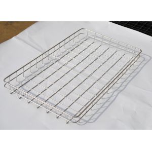 China Customized 304 Stainless Steel 30mm Holes Wire Mesh Tray 60cm X 40cm on sale