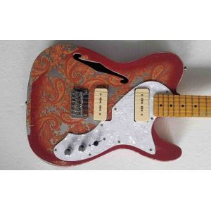 Buy cheap Custom Flower Power F-Holes Tele Electric Guitar from wholesalers