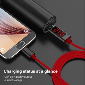 China 2.4A Type C mobile phone nylon data cable,1.2M Voltage and current intelligent display data cable for Apple, Android , on sale