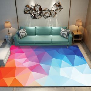 Factory Price Aesthetic 3D Geometric Figure Printed Artistic Living Room Carpet