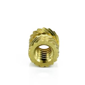 Wood Knurled Threaded Insert Nut Customized Finish Brass Insert Nut
