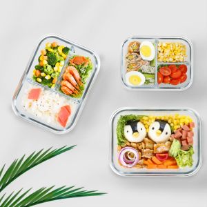 1000ml BPA Free Borosilicate Glass Food Container With Lids