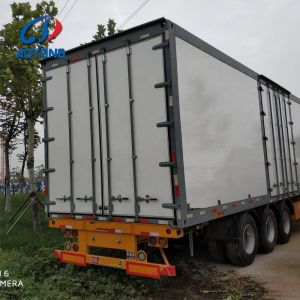 Buy cheap 3 Axles Box Cargo Truck Wing Van Opening Semi Trailer with 500mm Hight and FUWA Axle from wholesalers