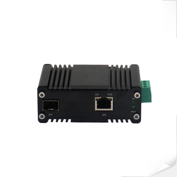 Quality Mini Industrial 100/1000BASE-X SFP to 10/100/1000BASE-T 30W PoE+ Media Converter for sale