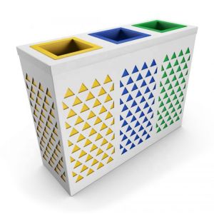 Multicolored 24L Galvanized Steel Garbage Can