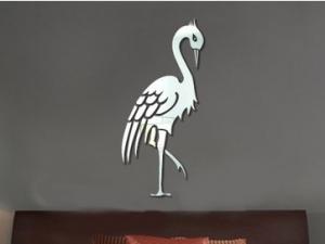 Buy cheap hot sale silver wall sticker PS wall decal 1MM thickness sea gull mirror stickers for home product