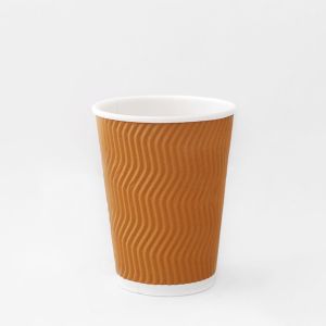 Buy cheap Biodegradable Ripple Coffee Cups Custom 10oz Paper Drinking Cup from wholesalers