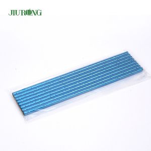 Buy cheap Blue Coated Biodegradable Paper Straw Disposable Straight Tube Custom logo from wholesalers