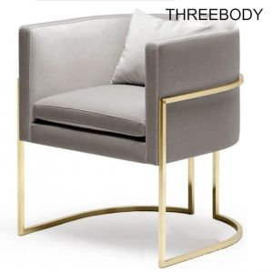Buy cheap Stainless Steel Frame Office Reception Chairs , Comfy Bedroom Accent Chairs from wholesalers