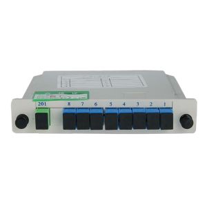 Buy cheap Single Mode Fiber Optic 1x8 PLC Optical Splitter SC G657A1 from wholesalers