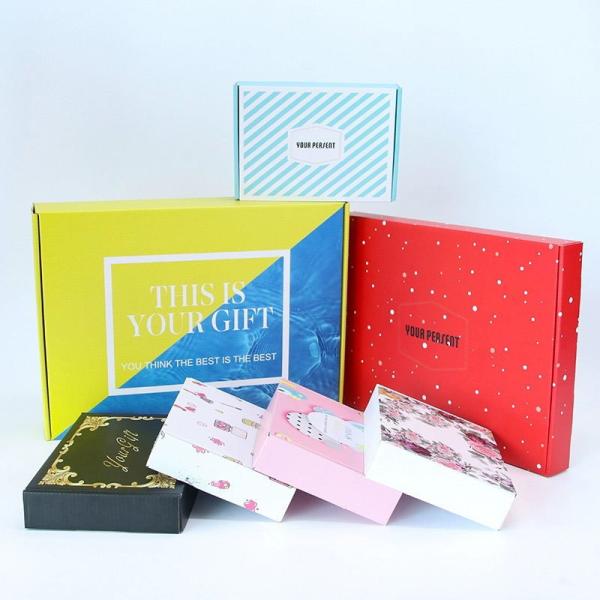 Customized Logo Black Gloss Lamination Corrugated Gift Paper Mailer Box