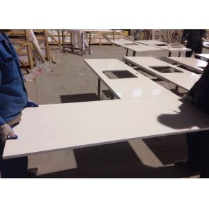 Buy cheap L - Sharped Quartz Bathroom Vanity Tops , White Kitchen Quartz Countertops from wholesalers