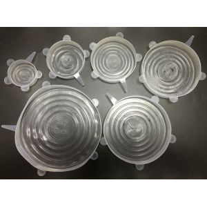 Buy cheap Stretchable high quality reusable silicone food storage and silicone suction lid set from wholesalers