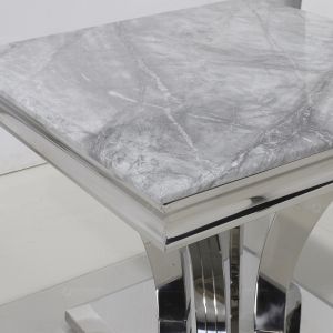Marble Top End 201 Stainless Steel Side Tables Retangular Shape