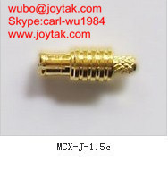 Buy cheap High quality gold plated MCX plug streight crimp coaxial connector 50ohm MCX-J-1.5C from wholesalers