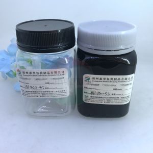 China Cosmetics 8oz Matte Black Pet Plastic Jars With Screw Lids on sale