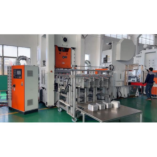 Buy cheap Electric Aluminium Foil Food Container Making Machine Integrated Air Cushion Control Four Cavity from wholesalers