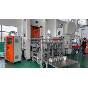 Buy cheap Electric Aluminium Foil Food Container Making Machine Integrated Air Cushion Control Four Cavity from wholesalers