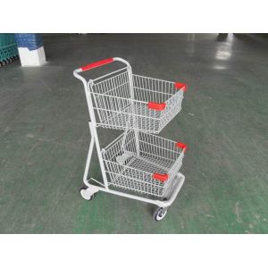 Buy cheap Two Basket Grocery Shopping Trolley , Collapsible Retail Shopping Trolleys from wholesalers