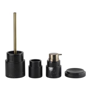 Buy cheap Nero Margiua Marble Bathroom Accessories Sets With Step Based Bronze Parts from wholesalers