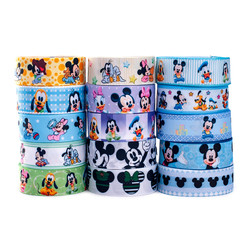 Buy cheap 75mm wholesale Cartoon mickey polyester grosgrain heat transfer printed ribbon from wholesalers