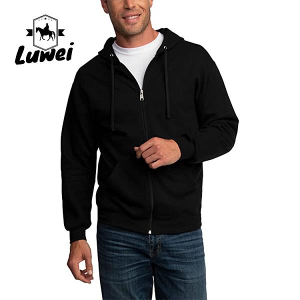 Quality High Quality Moletons Pastel 50% Cotton Cut And Sew Zip Up Drawstring Men's Hoodies Sweatshirts for sale