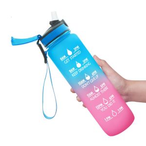 Buy cheap Sublimation Tritan Plastic Motivational Water Bottle With Silicone Straw Unisex from wholesalers