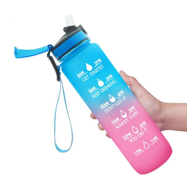 Buy cheap Sublimation Tritan Plastic Motivational Water Bottle With Silicone Straw Unisex from wholesalers