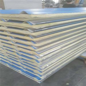 Buy cheap 30mm blue color steel glass wool roof panel for fast assemble prefabricated house from wholesalers