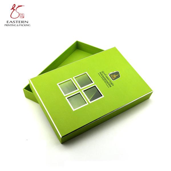 Buy cheap Green Color Empty Cardboard Gift Boxes , Cardboard Hamper Gift Boxes With Clear Window from wholesalers