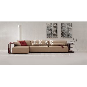 Buy cheap Italy Fashion Design Genuine Leather Corner Sofa Set from wholesalers