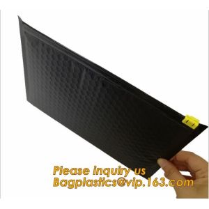 Slider padded grip seal Black matt bags, air bubble bag with slider zipper, anti