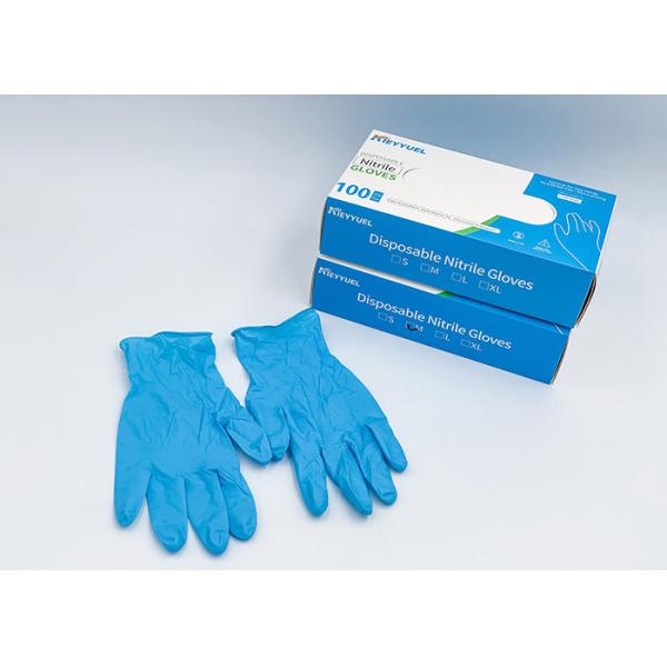 Buy cheap Size S-M-L-XL Blue Colour Powder Free Protective Disposable Nitrile Gloves from wholesalers
