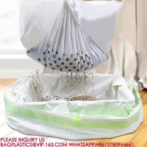 Buy cheap Biodegradable Eco-Friendly Cat Litter Liner Disposable Drawstring Cat Litter product