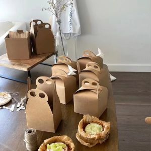 Buy cheap Custom Kraft Paper Basque Cake Box with Twisted Handle from wholesalers