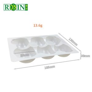 Customized Plastic Bakery Boxes 6 Cells Round PP 0.6mm Thickness For White Mochi