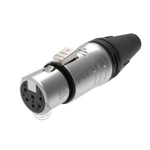 Buy cheap 6-Pin XLR Audio Video Connectors Indoor Protected 6-Pole Female Male Plug in Black Silver with 7.5A Rated Current from wholesalers