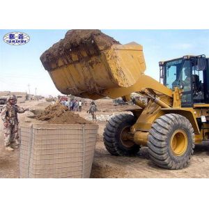 Galvanized Defensive Bastion Wall , Welded Gabion Bastion Blast Wall