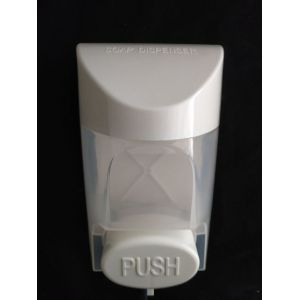 Buy cheap White Plastic Human Touch Soap Dispenser Hand Push Soap Dispenser Easy Installation from wholesalers