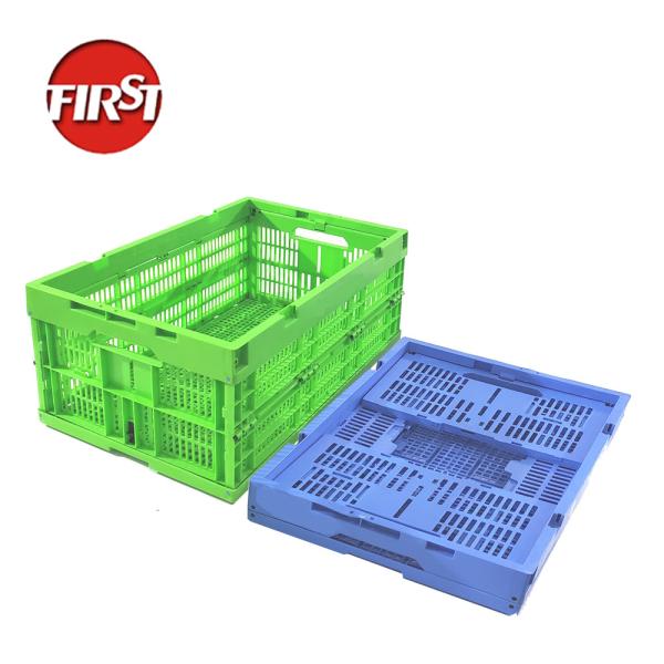 Buy cheap 600x400x255mm Fold Collapsible Plastic Storage Crate Stacking Logistics Packaging from wholesalers