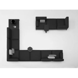 Buy cheap Atmosphere Hotel Large Space Corner Sectional Fabric Sofa Black Iron Feet from wholesalers