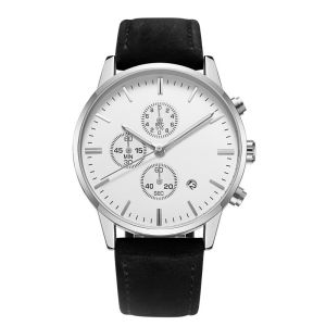 Buy cheap Men'S Multifunction Chronos Sport Watch Leather Strap Day Date Perpetual Calendar Watch from wholesalers