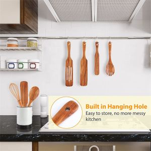 Scratchfree Wooden Kitchen Utensil Set , Moisturefree bamboo wooden spoon set