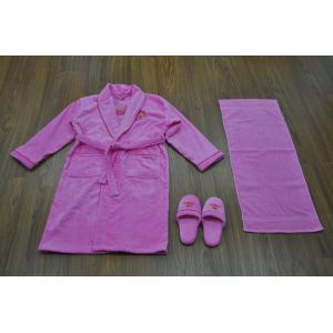 Buy cheap velour terry fabric embroidered rose women dressing gown with slipper & towel product