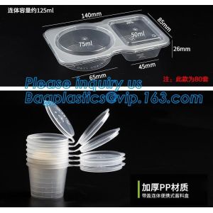 Buy cheap Disposable Sauce Cups With Lid Food Storage Containers Boxes Package Box&Lid Portable Disposable Portable Plastic Cups from wholesalers