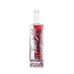 Buy cheap Embossed Lettering Luxury Spirits Bottle 900g 750ml Clear Glass Bottles from wholesalers